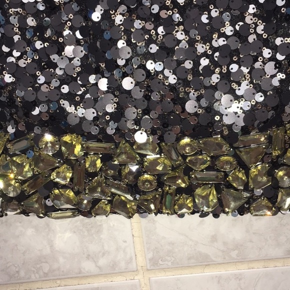 Sequin Dress Black & Silver Sequin Mini by Colors - Picture 3 of 5